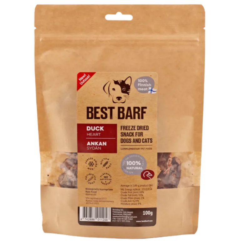 Best Barf Ankan sydän 100 g pakastekuivattu