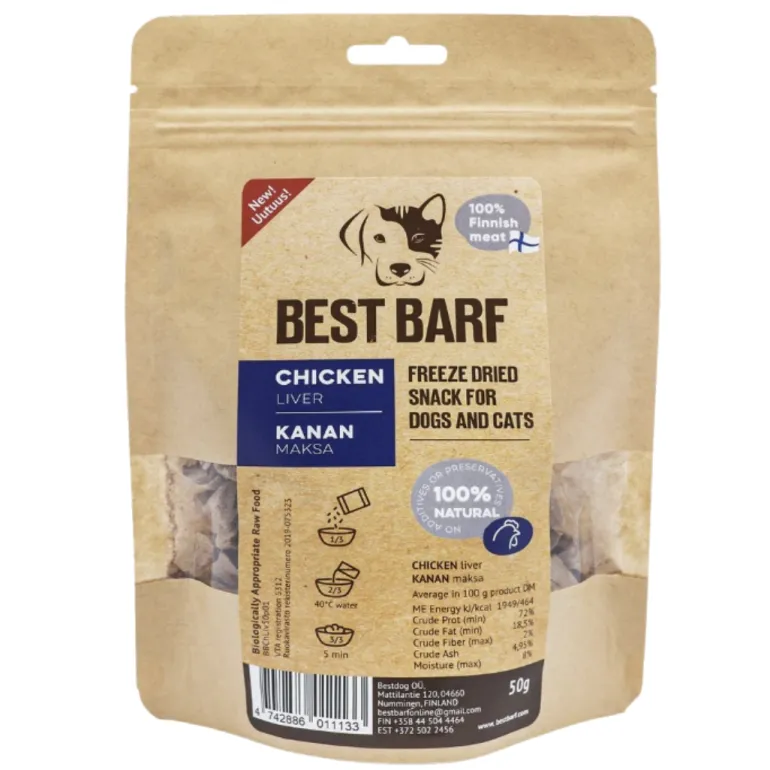 Best Barf Broilerin maksa 100 g pakastekuivattu