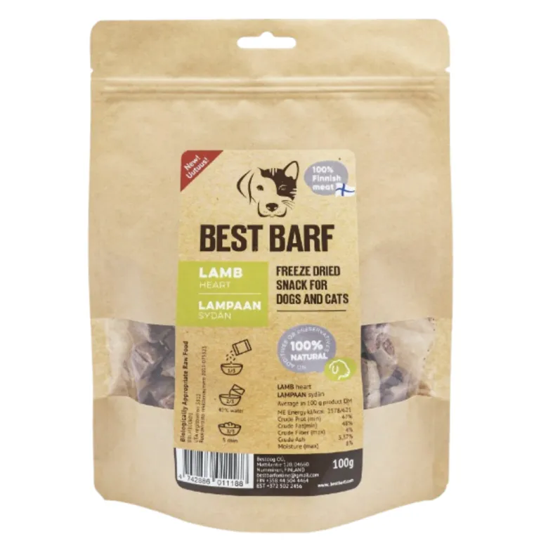 Best Barf Lampaan sydän 100 g pakastekuivattu