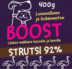 BOOST Lihaista strutsimakkara 400 g