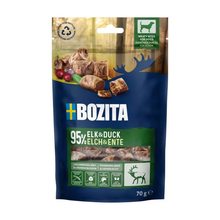 Bozita Snacks Meatybites hirvi ja ankka 70 g