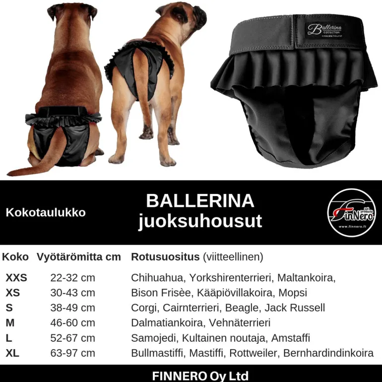 FinNero Ballerina juoksuhousut musta