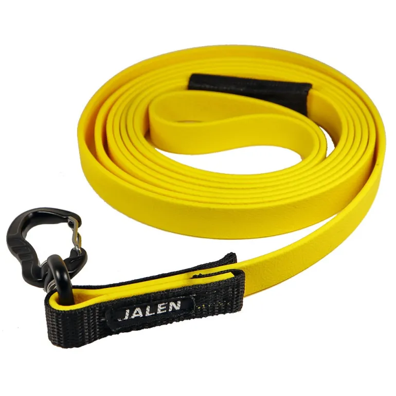 JALEN Biothane talutin alumiinilukolla, keltainen