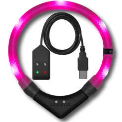 Leuchtie Easy Charge ladattava koiran valopanta, hot pink