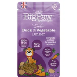 Little BigPaw Tender Duck & Vegetable Dinner 150 g koiran märkäruoka pussi
