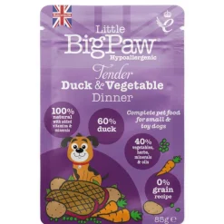 Little BigPaw Tender Duck & Vegetable Dinner 85 g koiran märkäruoka
