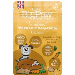 Little BigPaw Traditional Turkey & Vegetable Dinner 85 g koiran märkäruoka