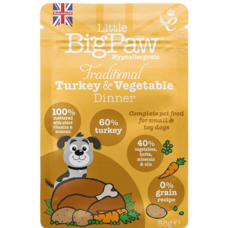 Little BigPaw Traditional Turkey & Vegetable Dinner 85 g koiran märkäruoka