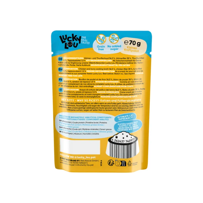 Lucky Lou Extra kana ja tonnikalafilee kastikkeessa 70 g