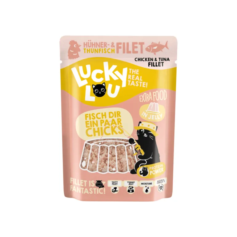 Lucky Lou Extra kana ja tonnikalafilee hyytelössä 70 g