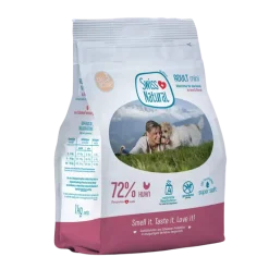 Swiss Natural Adult Mini kana 1 kg puolikostea täysravinto