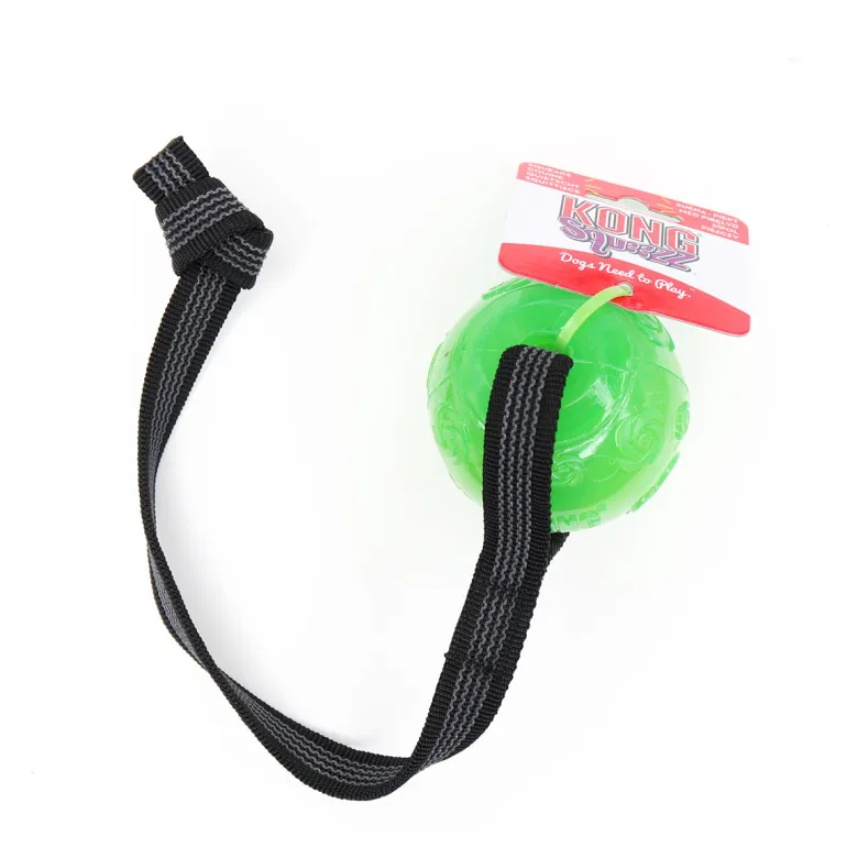 Vijue Kong Squeezz Ball vinkupallo grip-liinalla, vihreä