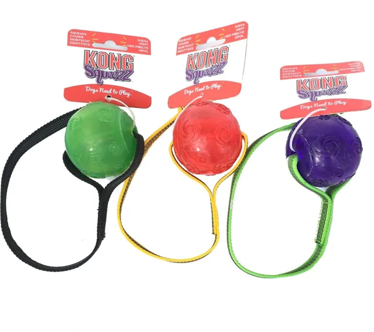Vijue Kong Squeezz Ball vinkupallo grip-liinalla, vihreä